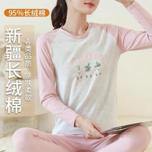 秋冬款秋衣裤女纯棉套装初高中生袖莱卡棉抗菌内衣女士保暖睡衣