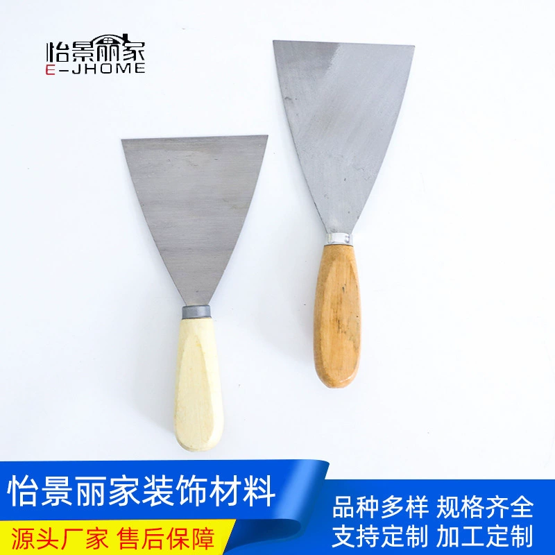 Оптовая Продажа с фабрики шпатель утолщенный треугольный скребок лезвие для очистки стен двойной зажим зеркало деревянная ручка шпатель
