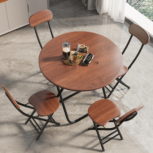 Portable Folding Table Small Apartment Dining Table Simple Rental Room Home Balcony Dining Round Table Outdoor Swing