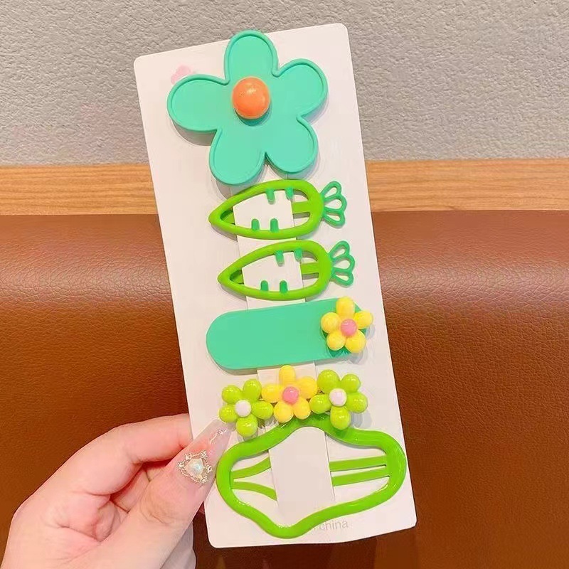 Nuevo conjunto de clipes de cabello para niños nubes lindas niñas flores cortas clipes de cabello de dopamina color BB clipes para el cabello