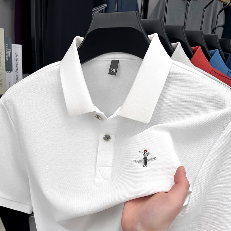 Authentic Store-Bought Biyin Men's T-Shirt 2026 New Summer Embroidered Polo Shirt with Turn-Down Collar