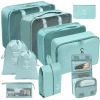 [Ten pieces of cosmetic bags washing bags] Lake blue