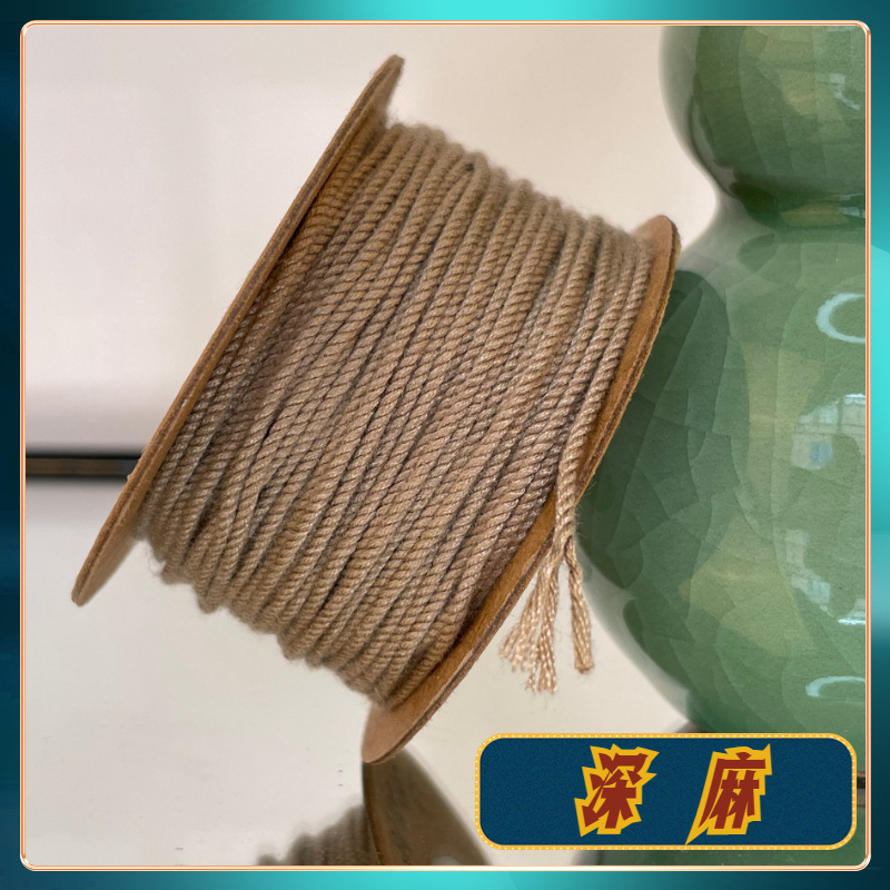 【工場直販】文玩手揉み綿ロープ、麻色編みロープ、手編み数珠糸、チベット菩提|undefined