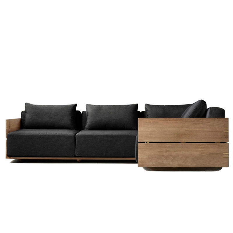 Sofá de teca al aire libre sofá de ocio hotel jardín al aire libre casa al aire libre patio muebles nórdicos de madera maciza