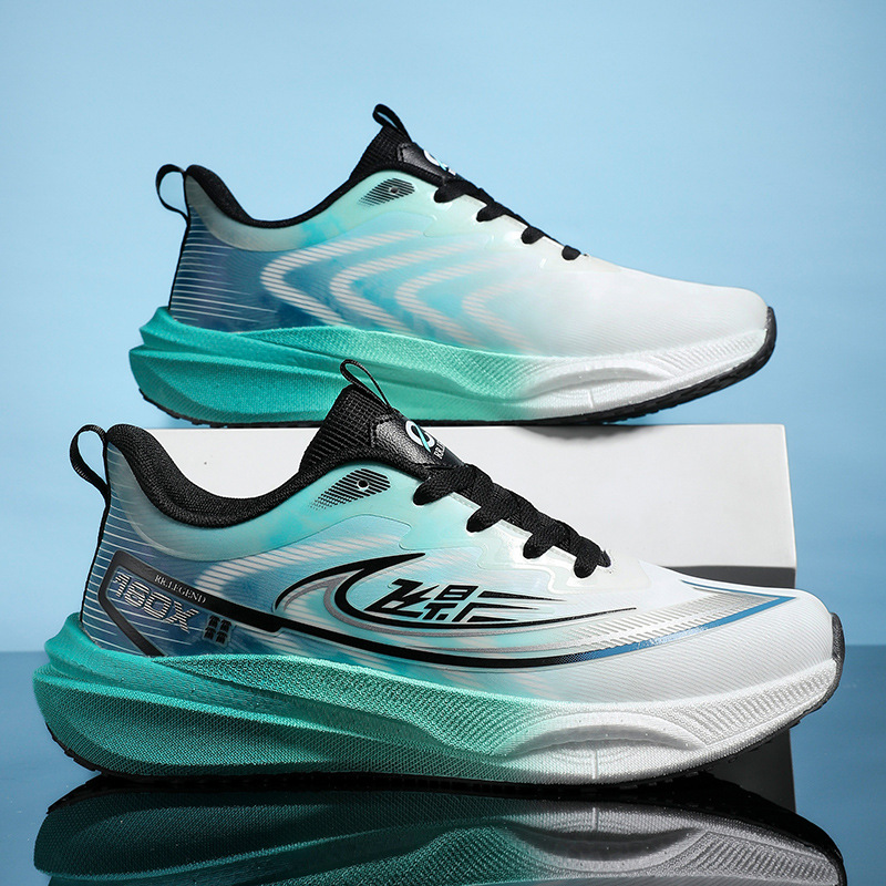 Guochao Flying Shadow Real Carbon Youth Light Speed Running Shoes Hombres Resistente al desgaste Shock Shoes Casual Shoes