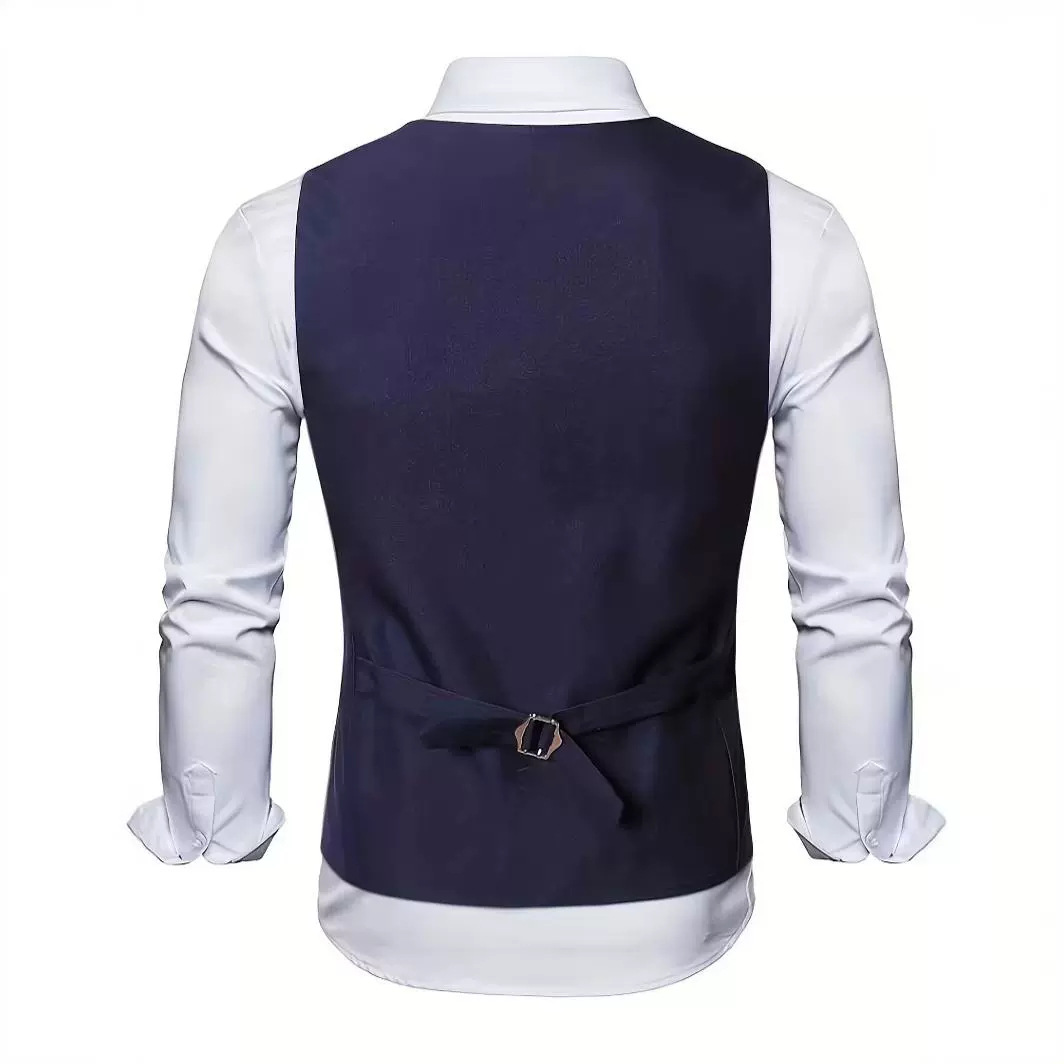 Traje europeo chaleco para hombres delgado ocio negocios guapo traje de hombro chaleco de mejor hombre moda británica