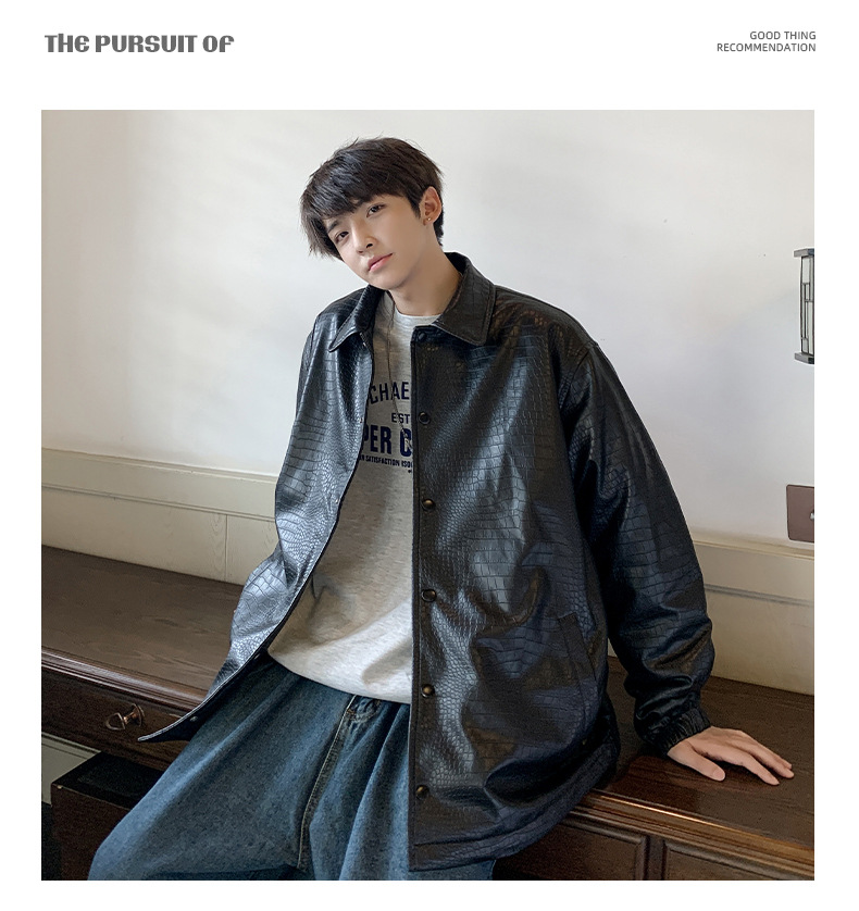Men's Leather Jacket Stylish Autumn And Winter Coat For Men_voghion.com