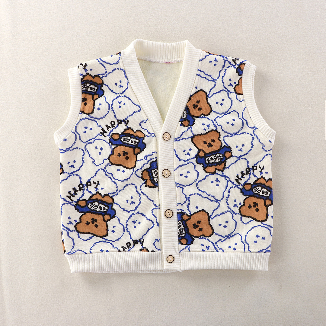 2025 hombre BMW chaleco de terciopelo ropa infantil guapo ropa de bebé chaleco de otoño femenino con un nuevo rango