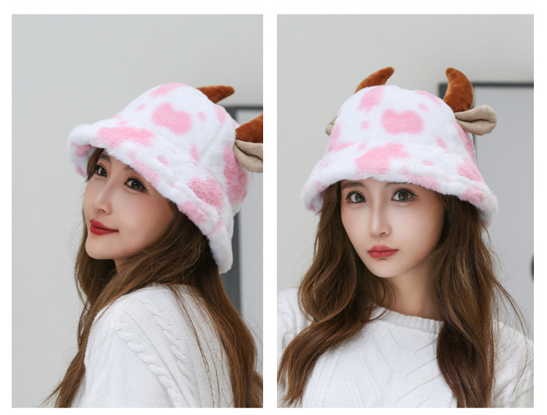 Women's Cartoon Style Cute Basic Cattle Wide Eaves Bucket Hat display picture 2