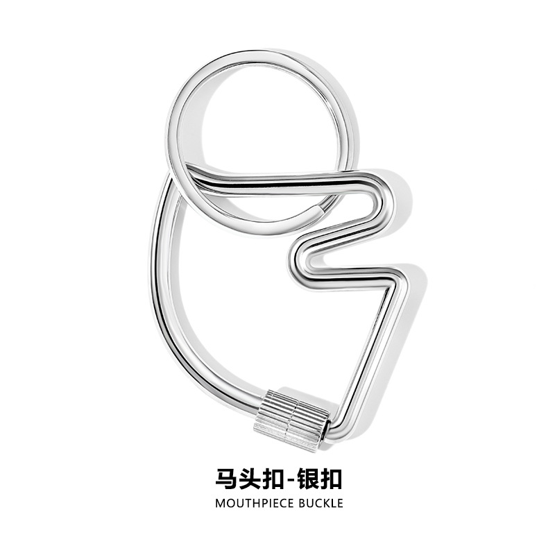 H-173 올스틸 말머리 버클-실버