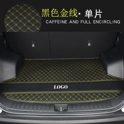 Private Car Standard All-inclusive Rear – Trunk Mat - flat-edge-black-gold-thread-403812