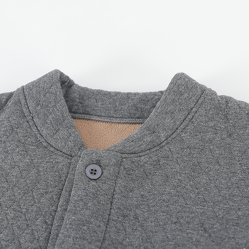 중년 및 노인 열 속옷 세트 남성 두꺼운 기모 아빠 겨울 카디건 에어면 가을 옷 가을 바지