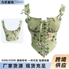 国境を越えた新型欧米のレトロな胸衣蝶ジャカードが集まって腰のベストの外にcorset魚骨のボディスーツを着ている