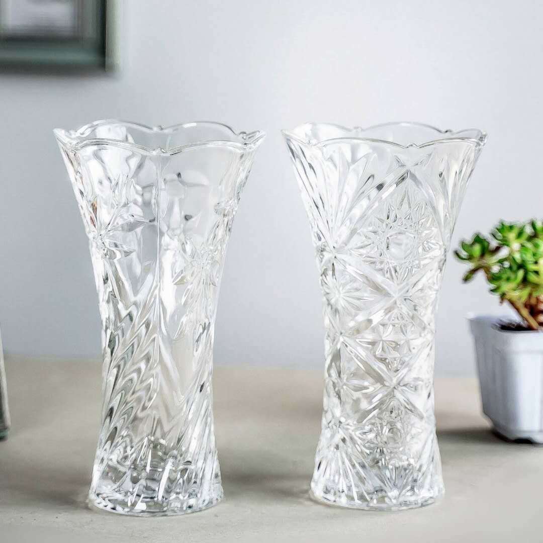 新款加厚玻璃透明花瓶客厅摆件水培富贵竹百合插干花彩色花瓶