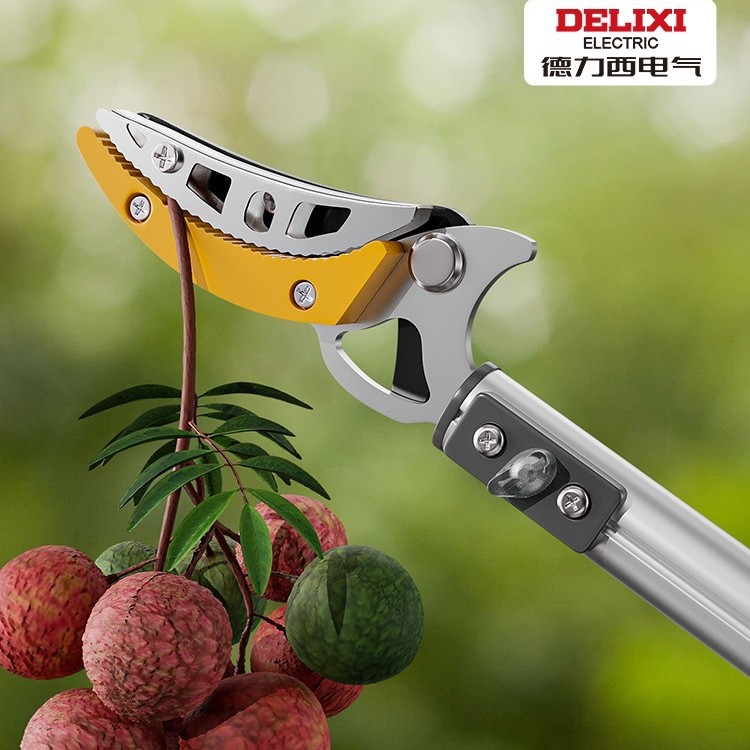 德力西摘果神器伸缩杆摘水果高枝剪剪刀采果摘橘子高空采摘摘果器