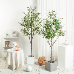 Amazon simulated olive tree pot plant, disassemblable simulated tree fake green plant, eucalyptus wholesale