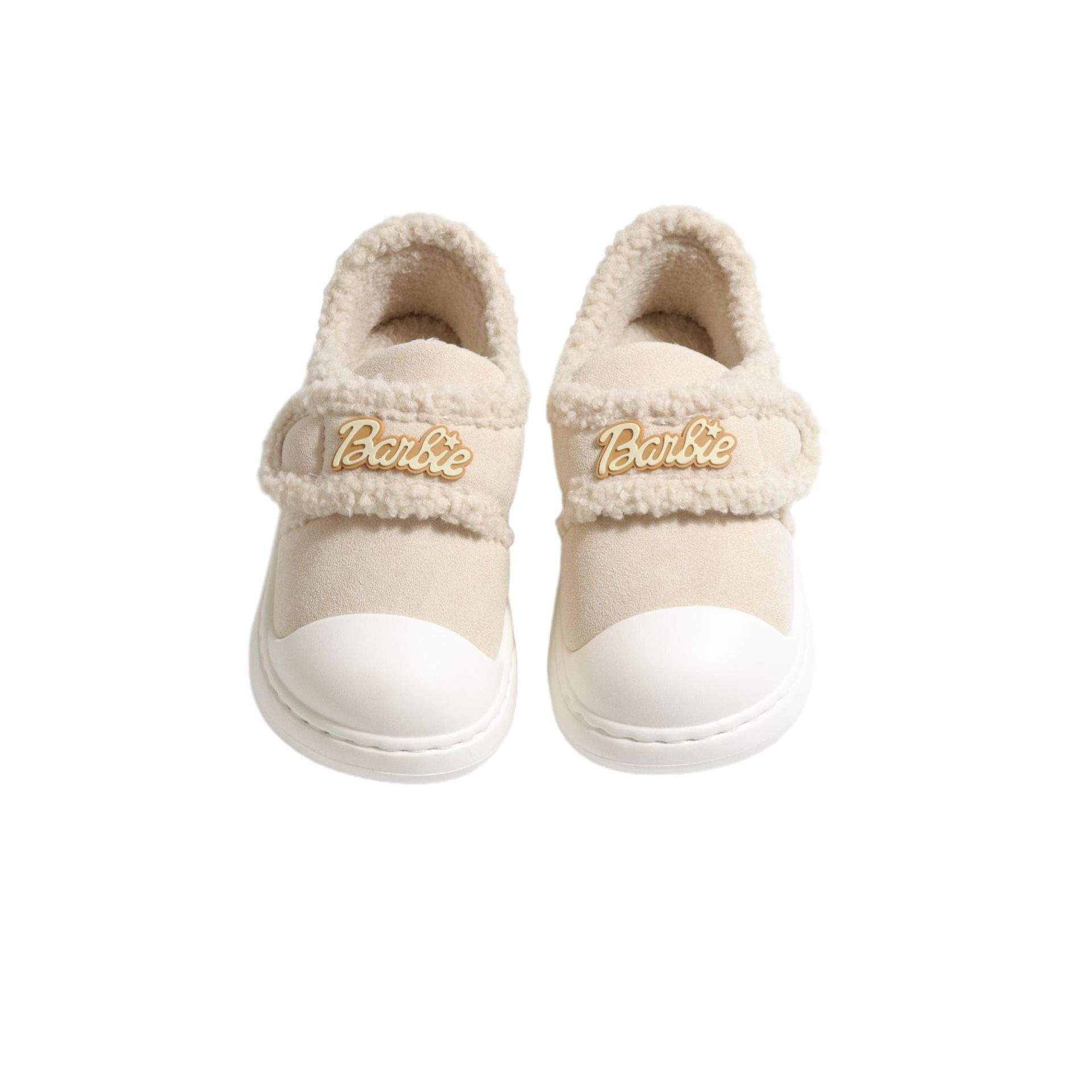 2025 nuevo estilo anti-patada puntera más zapatillas de terciopelo modelos de otoño e invierno para mujer zapatos de algodón con velcro cálidos casuales