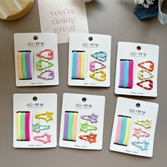 新しいキャンディーカラーの高弾性ゴムバンドヘアピンは髪を傷つけません、かわいい子供用ヘアアクセサリーセット前髪ヘアピン卸売