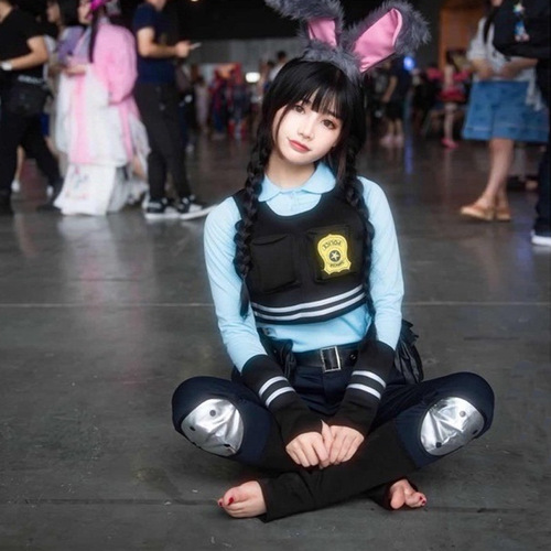 Real shot of Zootopia cos judy Judy Rabbit cos anthropomorphic suit anime cosplay costume complete set
