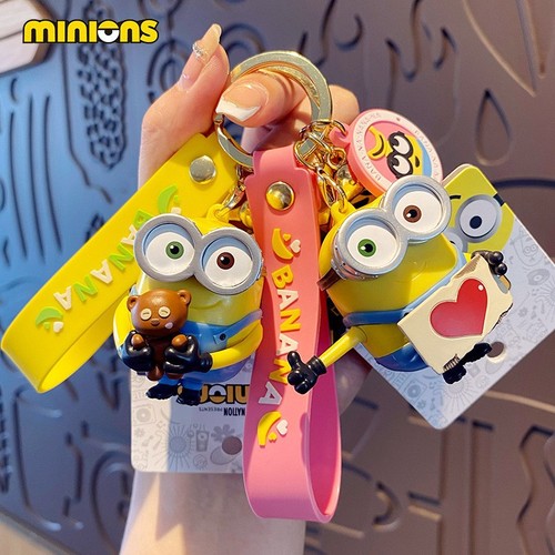 Genuine Cartoon Minion Keychain Female Cute Creative Exquisite Injection Molded Doll Car Keychain School Bag Pendant