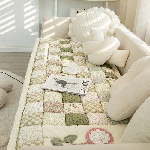 Korean high-end pure cotton sofa cushion, universal seat cushion, non-slip sofa cover, thickened washable sofa cover for all seasons