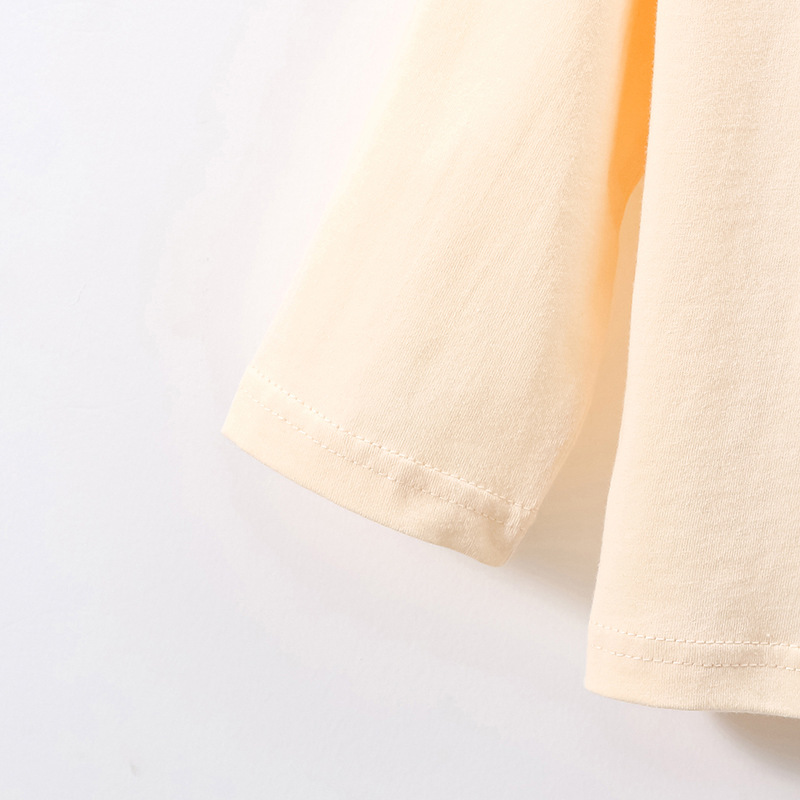 JOJOBEBE otoño nueva ropa para niños europeos y americanos camiseta para niños de algodón de manga larga de dibujos animados de cuello redondo Camiseta para niñas