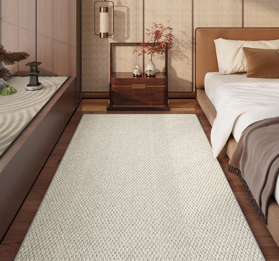 Imitation Sisal Bedroom Bedside Carpet Cushion Master Bedroom Bedside Blanket Long Strip Stain-Resistant Anti-Slip Easy to Care for Bedside Mat