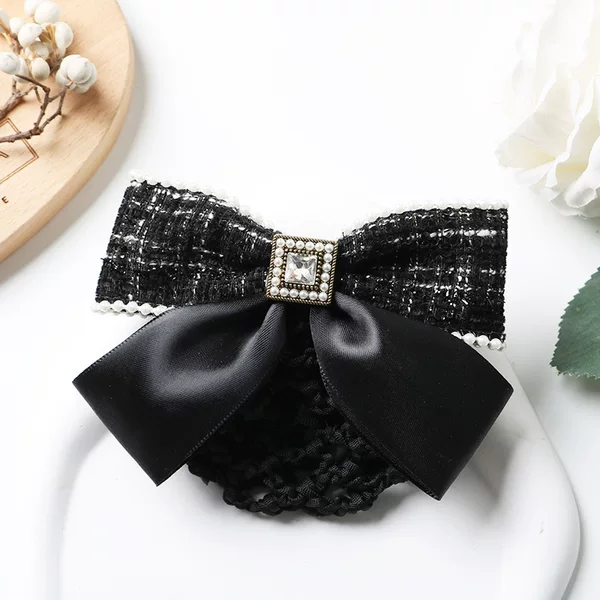 Professional hair flower nurse hair net small fragrant wind bow pearl hair accessories bank stewardess postal spring hairpin