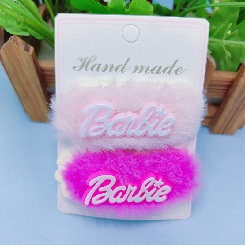 Nuevo Super flash rhinestone letra Rosa conejo pelo BB clip amor traje horquilla 2 una tarjeta Barbie carta accesorios para el pelo