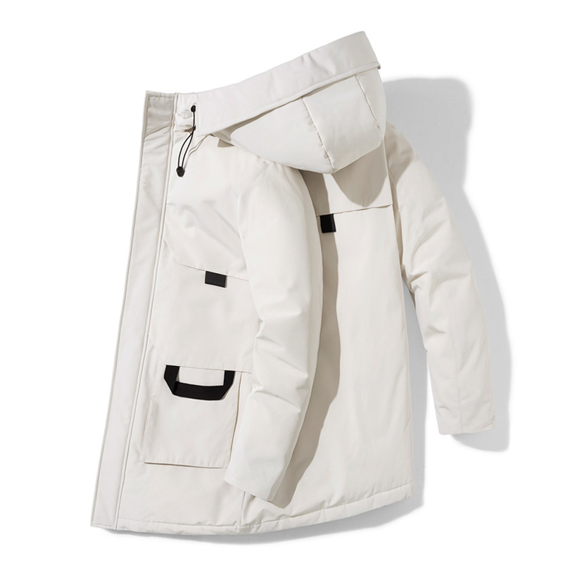 Men's Autumn and Winter White Duck down Jacket Men's Loose Versatile Workwear Thickened Warm Casual Trendy Coat Men