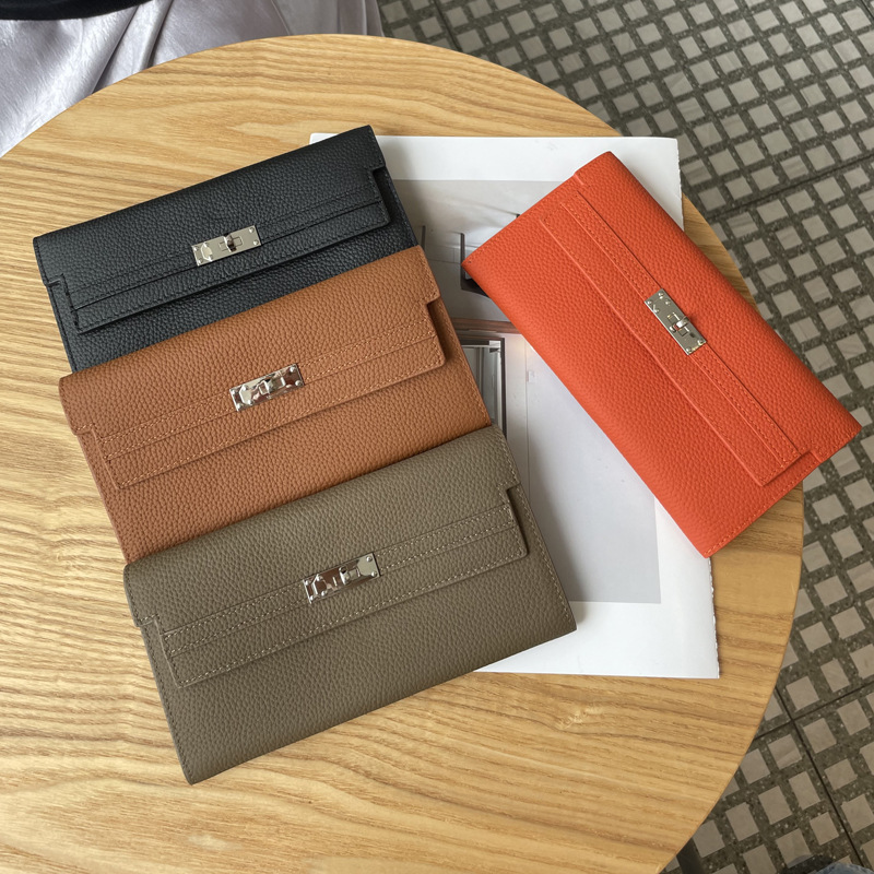 2026 New Top Grain Cowhide Leather Clutch Bag For Women Multifunctional Genuine Leather Long Wallet Luxury Phone Bag - Thumbnail 3