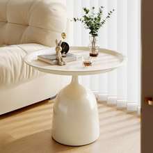 茶几客厅家用创意沙发边几轻奢设计感铁艺小户型圆桌床头柜替代品