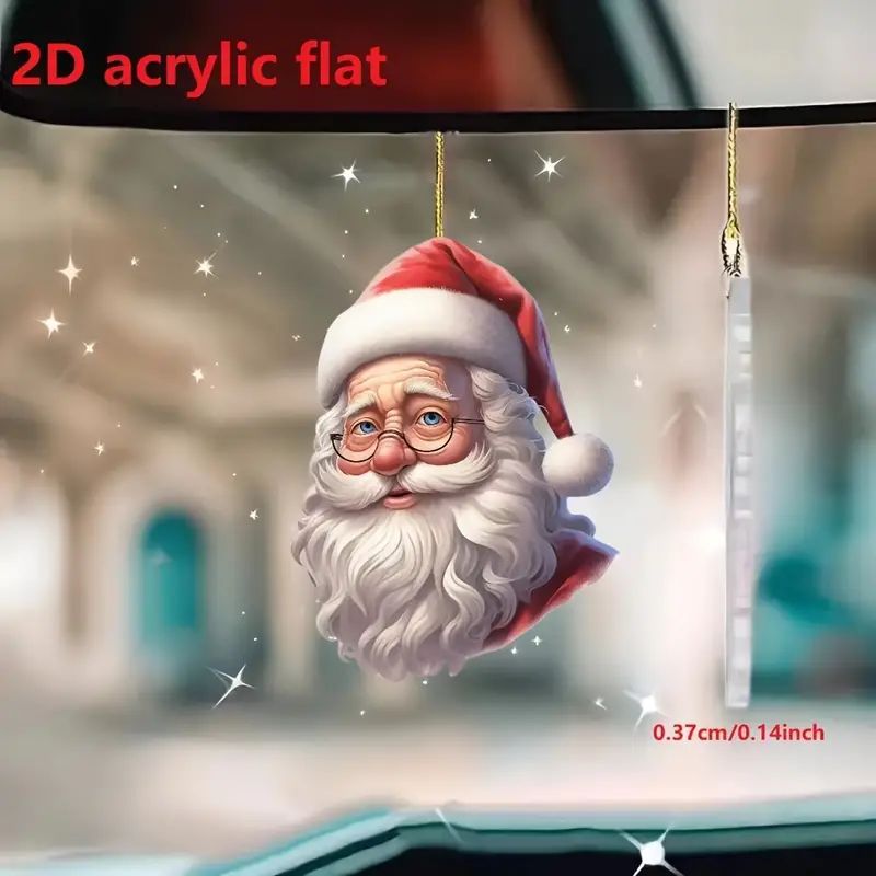 Colgante de decoración de Navidad transfronteriza colgante de impresión plana acrílico para los ancianos y ciervos colgante de diseño de atmósfera de vacaciones