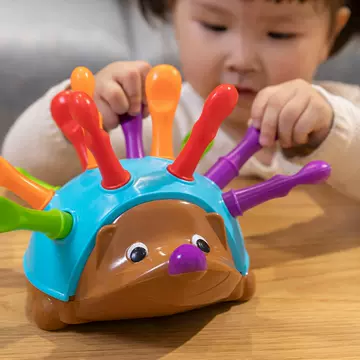 Infant early education cognitive color digital baby focus fine training 1 year old 3 piece small hedgehog toy - ShopShipShake