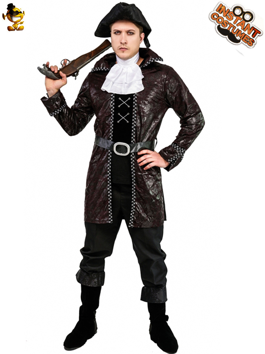 Traje de pirata de hombre grande de Halloween, ropa de fiesta de cosplay, traje de escenario, mascarada transfronteriza