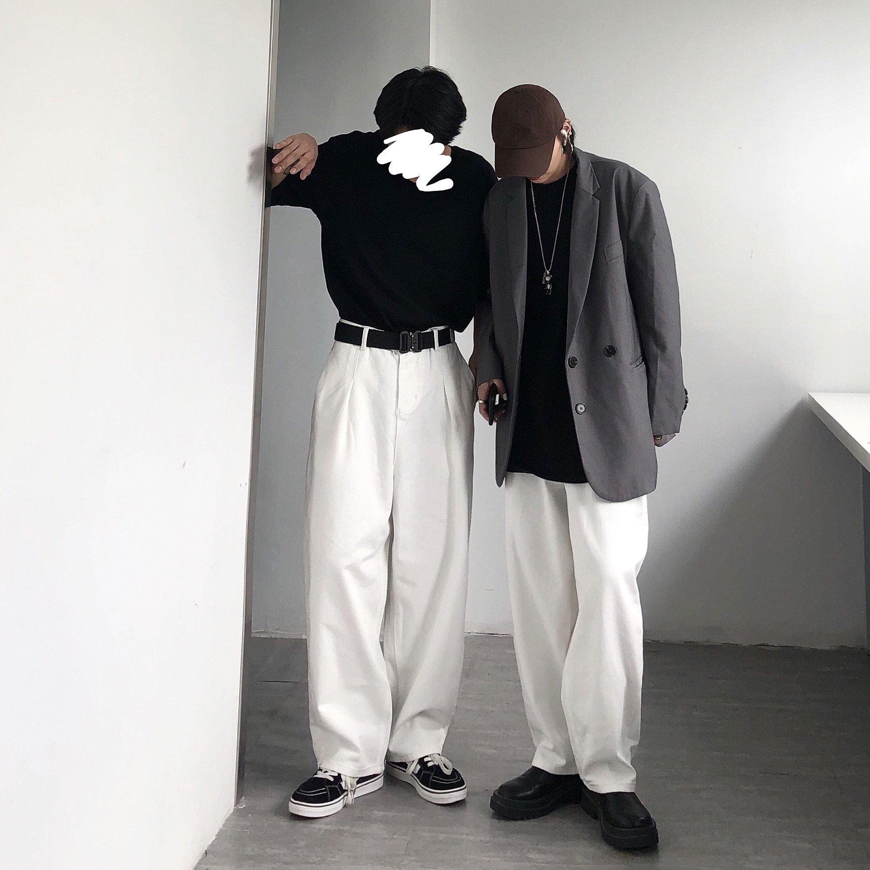 Oversize estilo japonés Hong Kong cintura alta suelta ins retro perezoso casual pierna ancha pantalones de mezclilla para hombres y mujeres