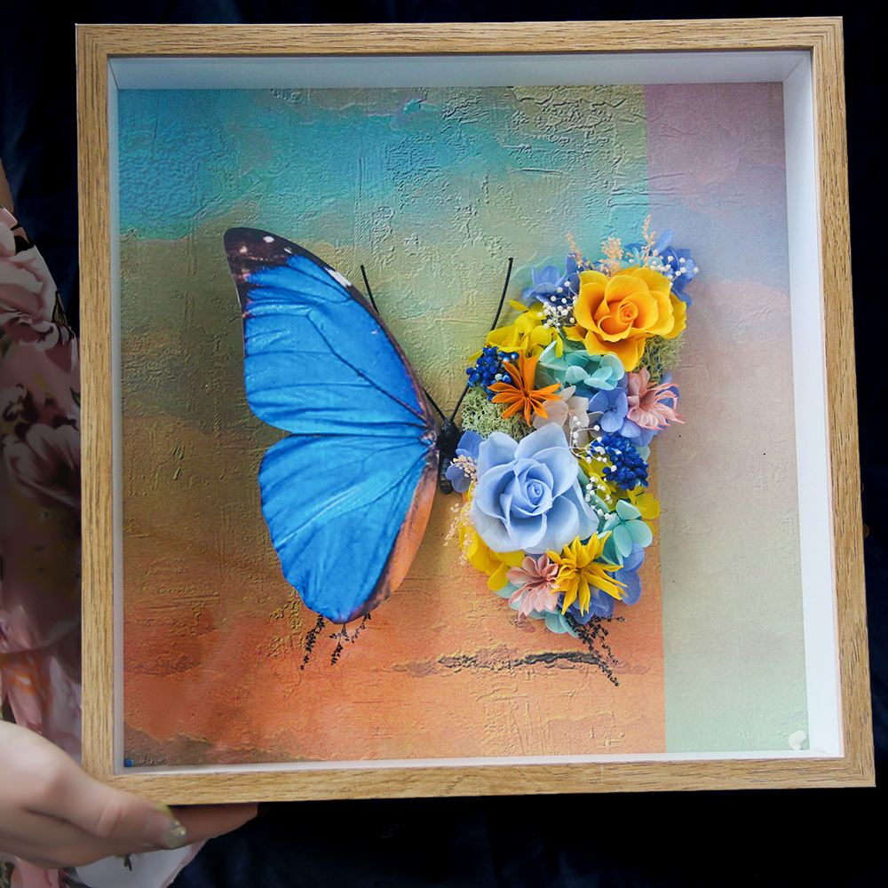 Flor de la inmortalidad marco de madera tiempo eterno soporte personalizado al por mayor transfronterizo Amazon día de San Valentín regalos de Navidad