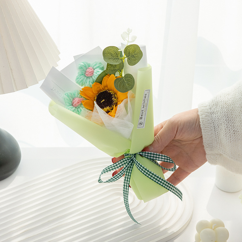 混搭泡芙向日葵花束纯手工制作花束跨境仿真花束教师节送老师同学|undefined