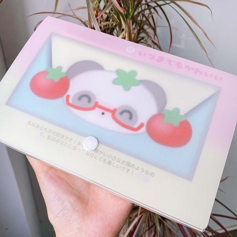 A6 収納ボックス カットフィルム ステッカー テープ収納 かわいい スナップボタン 高価値 パンダヘッド Wowakawaka オリジナル|undefined