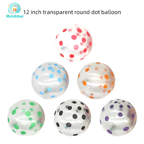 12 inch thick transparent polka dot balloon polka dot transparent candy balloon decoration party supplies bar KTV