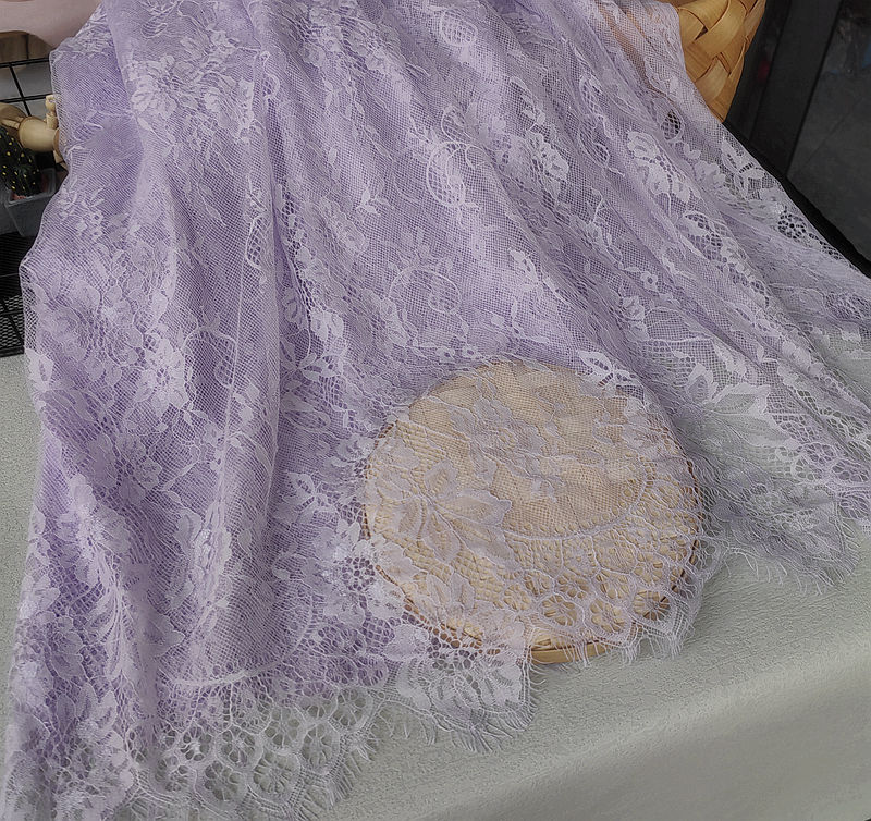 1.5 M × 3m pestañas suaves tela de encaje DIY ropa falda cortina de escritorio tela de fondo decoración