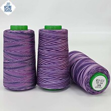 402多彩缝纫线紫色多彩线段染线厂家段染缝衣机线批发多彩线供应