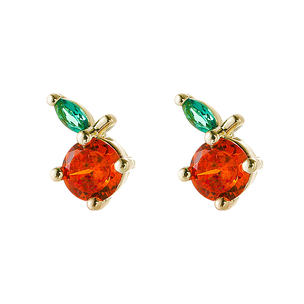 Nihaojewelry cute color zircon copper-plated animal earrings Wholesale jewelry
