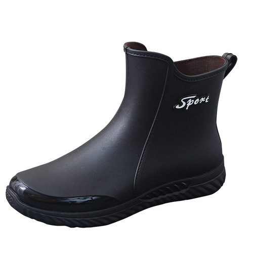 Rain Boots for Men, British Style, Seaweed Harvesting and Fishing Shoes, Waterproof and Non-Slip Kitchen Work Rubber Shoes, Warm New Water Shoes for Men