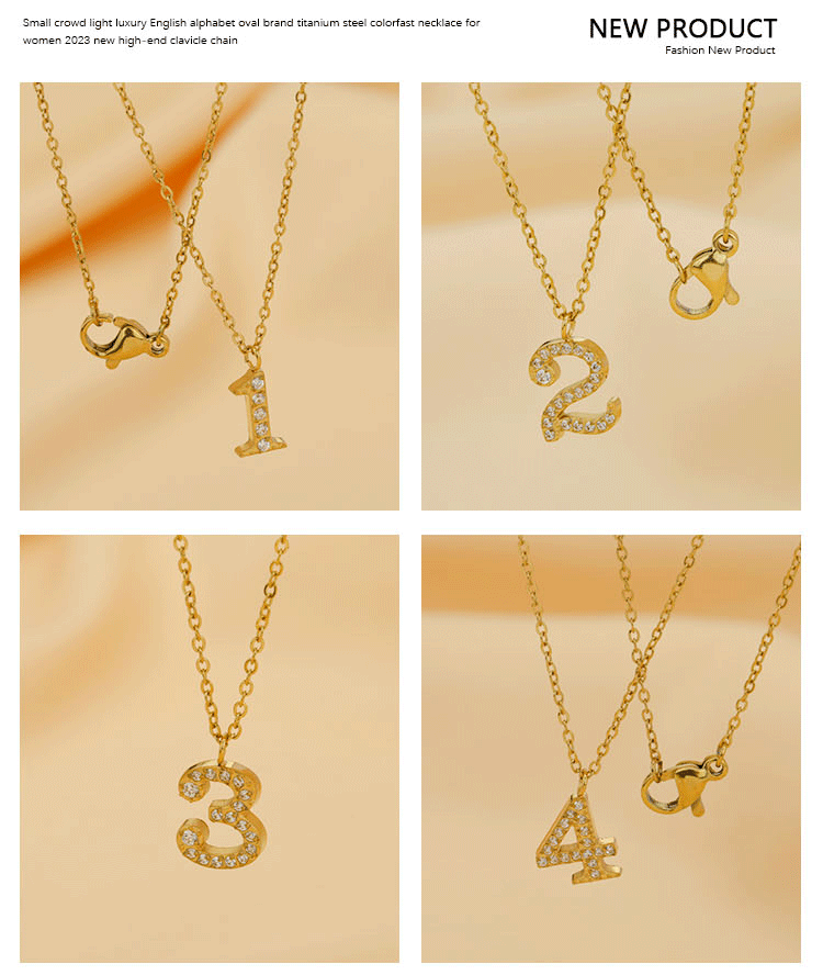 All Seasons Season Wholesale Jewelry Simple Style Classic Style Number Titanium Steel Pendant Necklace Cable Chain