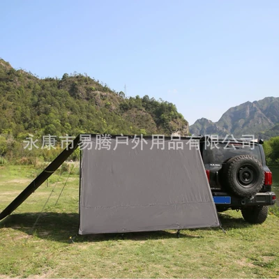 Avtomobil yan çətirləri Black-Coated Tarp Windproof Sunshade