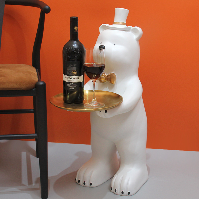 Polar Bear Entranceway Storage Floor-Standing Ornament Sofa Large Welcome Home Decoration Living Room Decoration Housewarming New Home Decoration