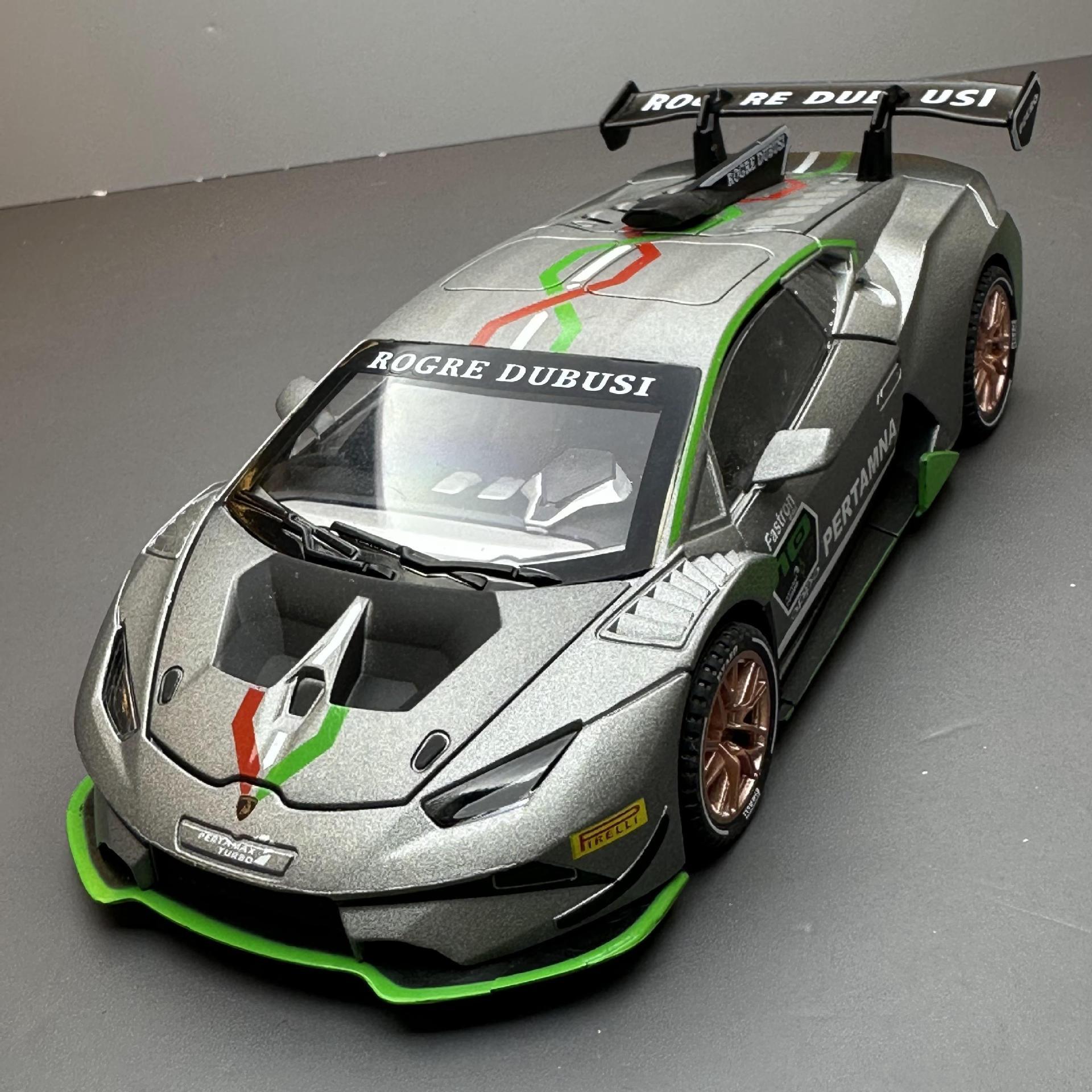 Chimei aleación modelo de coche 1:32 LANBO Evo becerro Tire hacia atrás con sonido y Luz Juguetes coche deportivo música modelo adornos