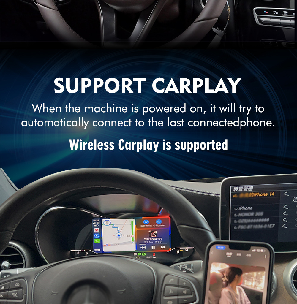 Suitable for 15-17 mercedes benz c-class/GLC with screen Carplay mobile phone interconnection old to new full LCD instrument