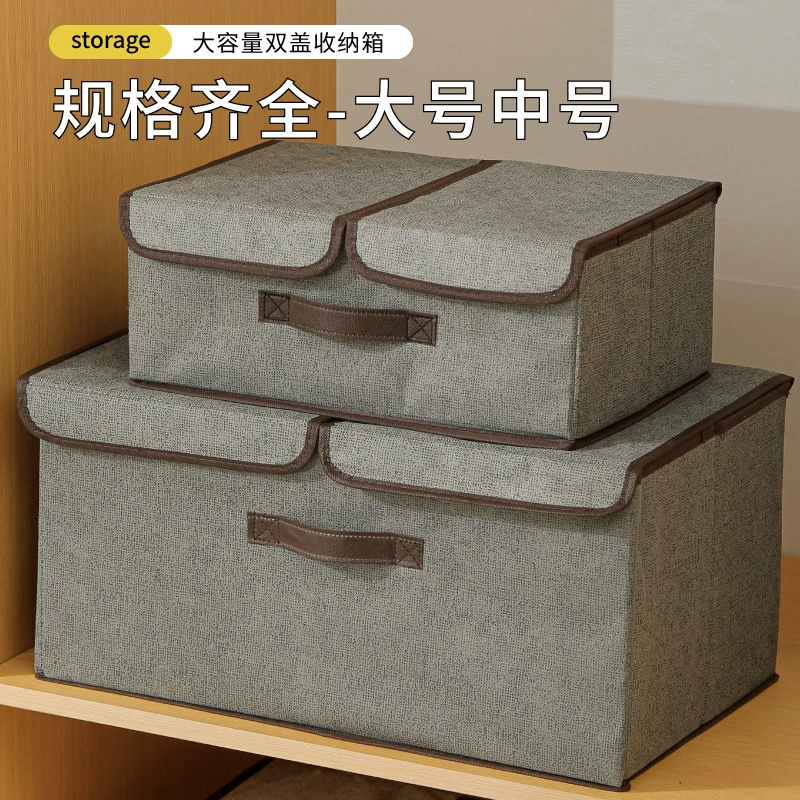 Foldable storage box, cloth, capacious storage system, cotton and linen